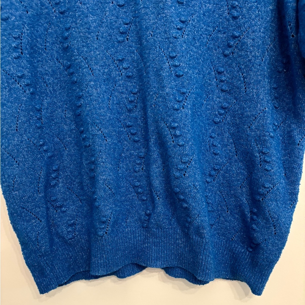 Vero Moda Blue Textured Knit Sweater Top, Size L - Picture 4 of 7